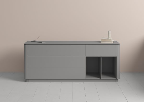 Тумба Tammi 4 ящика 2 полки ширина 180 см (серый) — изображение 3