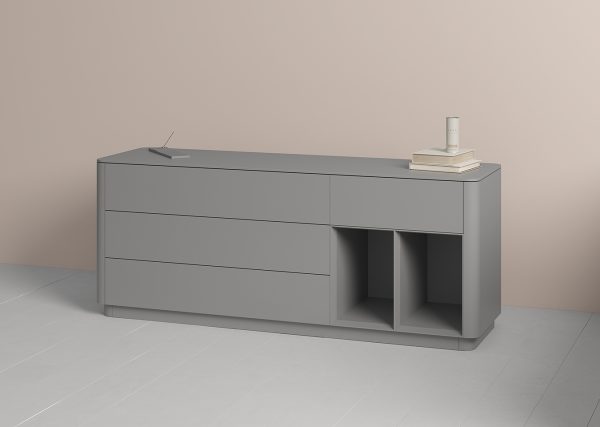 Тумба Tammi 4 ящика 2 полки ширина 180 см (серый) — изображение 4