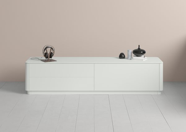 Тумба Tammi под ТВ 2 ящика откидная дверь (белый) — изображение 3