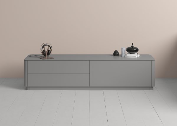 Тумба Tammi под ТВ 2 ящика откидная дверь (серый) — изображение 3