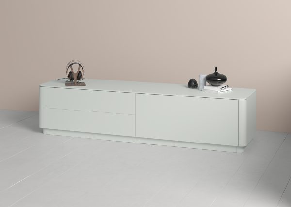 Тумба Tammi под ТВ 2 ящика откидная дверь (светло-серый) — изображение 4