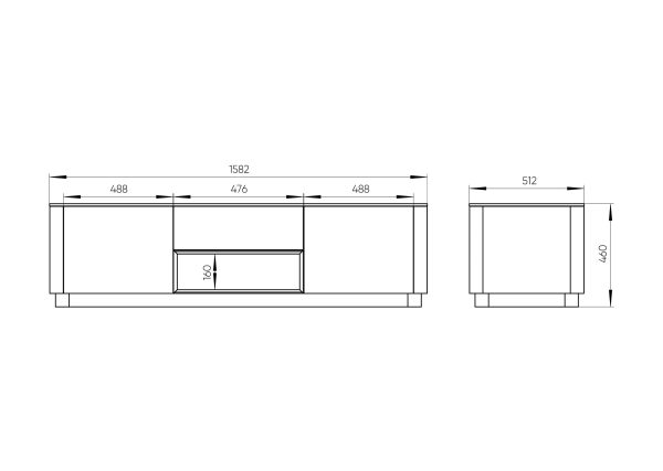 Тумба Tammi под ТВ ширина 160 см (черный) — изображение 4
