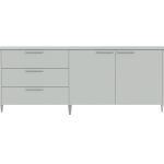 Тумба Type 3 ящика 2 двери L (светло-серый)
