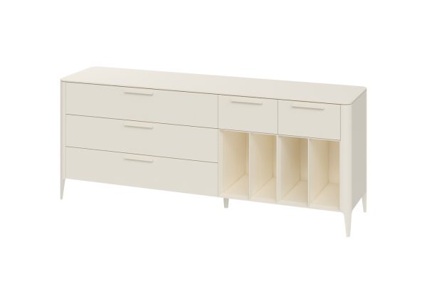 Тумба Type 5 ящиков 4 полки ширина 200 см (молочный) — изображение 2