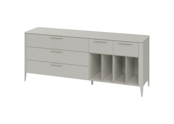 Тумба Type 5 ящиков 4 полки ширина 200 см (серо-бежевый) — изображение 2