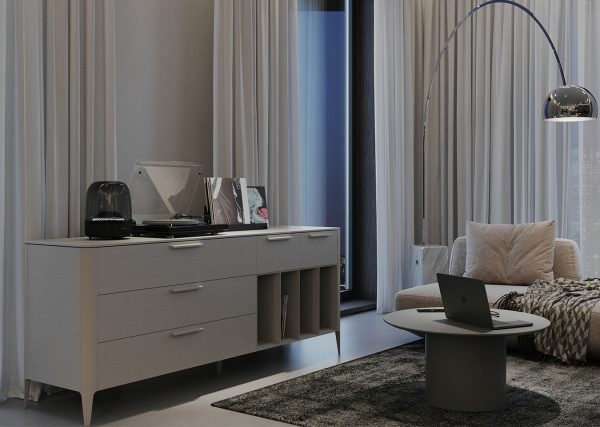 Тумба Type 5 ящиков 4 полки ширина 200 см (серо-бежевый) — изображение 3