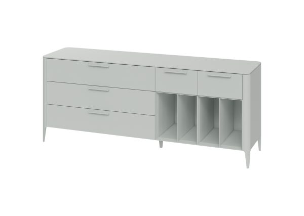 Тумба Type 5 ящиков 4 полки ширина 200 см (светло-серый) — изображение 2