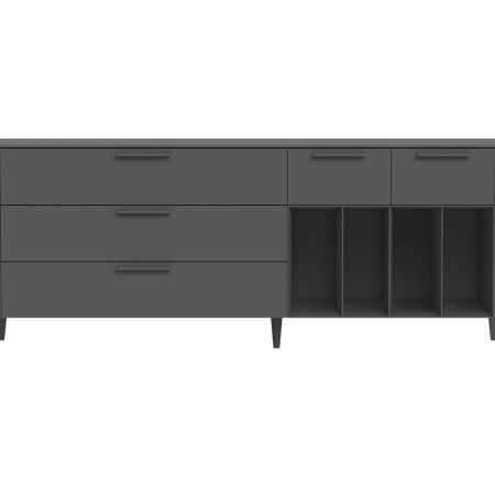 Тумба Type 5 ящиков 4 полки ширина 200 см (темно-серый)