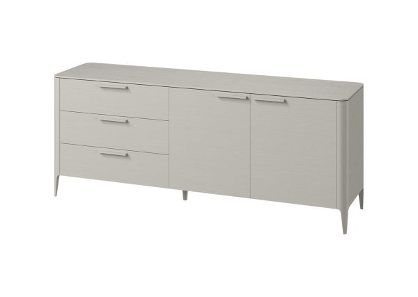 Тумба Type oak 3 ящика 2 двери L (серо-бежевый) — изображение 2