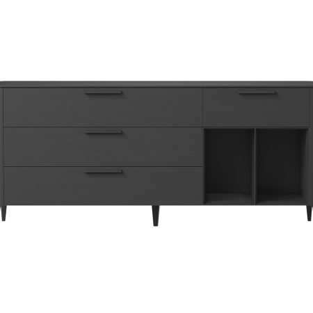 Тумба Type oak 4 ящика 2 полки ширина 180 см (черный)