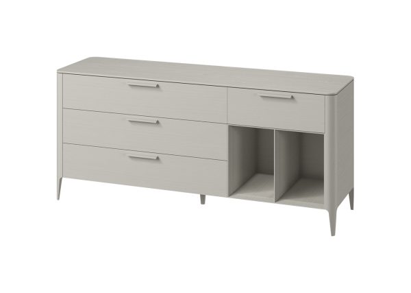 Тумба Type oak 4 ящика 2 полки ширина 180 см (серо-бежевый) — изображение 2