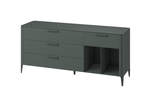 Тумба Type oak 4 ящика 2 полки ширина 180 см (темно-серый) — изображение 2