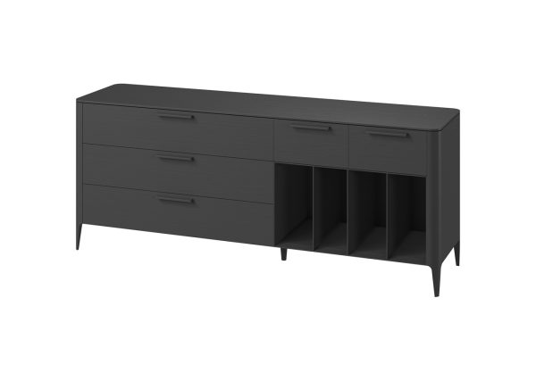 Тумба Type oak 5 ящиков 4 полки ширина 200 см (черный) — изображение 2