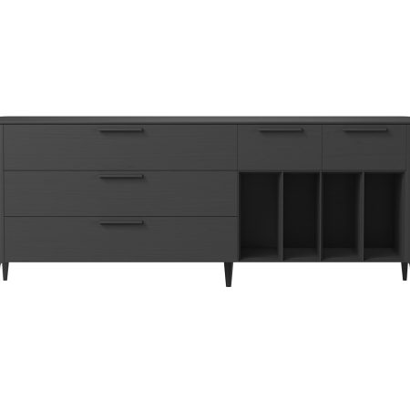 Тумба Type oak 5 ящиков 4 полки ширина 200 см (черный)