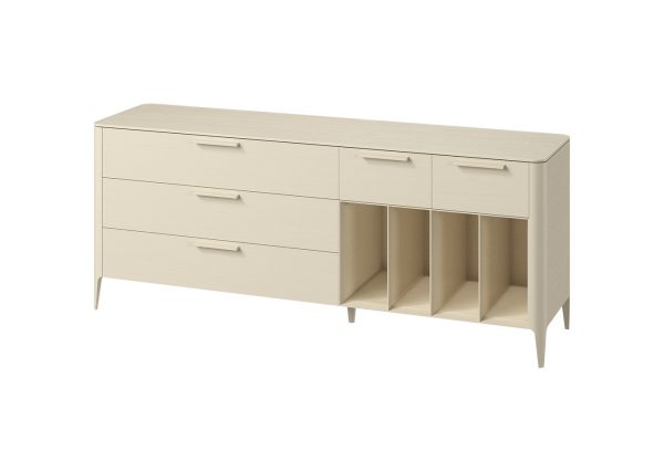 Тумба Type oak 5 ящиков 4 полки ширина 200 см (молочный) — изображение 2