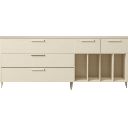 Тумба Type oak 5 ящиков 4 полки ширина 200 см (молочный)