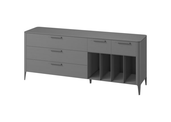 Тумба Type oak 5 ящиков 4 полки ширина 200 см (серый) — изображение 2