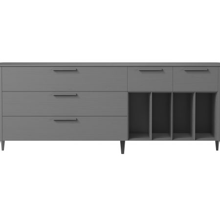 Тумба Type oak 5 ящиков 4 полки ширина 200 см (серый)