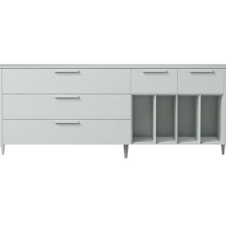 Тумба Type oak 5 ящиков 4 полки ширина 200 см (светло-серый)