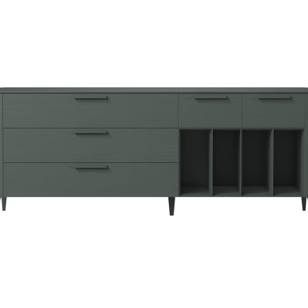 Тумба Type oak 5 ящиков 4 полки ширина 200 см (темно-серый)