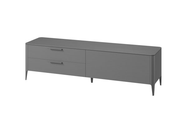 Тумба Type oak под ТВ 2 ящика откидная дверь (cерый) — изображение 2
