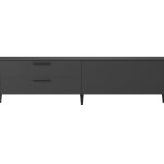 Тумба Type oak под ТВ 2 ящика откидная дверь (черный)