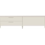 Тумба Type под ТВ 2 ящика откидная дверь (молочный)