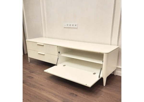 Тумба Type под ТВ 2 ящика откидная дверь (молочный) — изображение 4