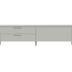 Тумба Type под ТВ 2 ящика откидная дверь (серо-бежевый)