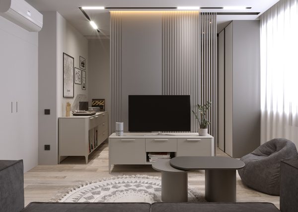 Тумба Type под ТВ ширина 200 см (серо-бежевый) — изображение 3