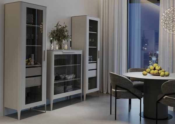 Витрина Type oak стеклянная высота 200 см L (серо-бежевый) — изображение 4