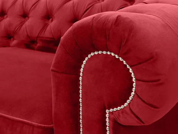 Диван Chesterfield с механизмом трансформации бордовый — изображение 4