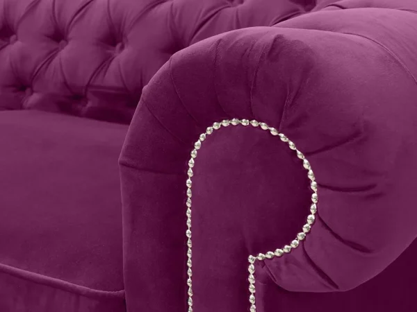 Диван Chesterfield с механизмом трансформации черный, фиолетовый — изображение 4