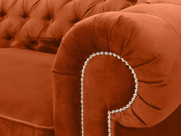 Диван Chesterfield с механизмом трансформации оранжевый — изображение 4