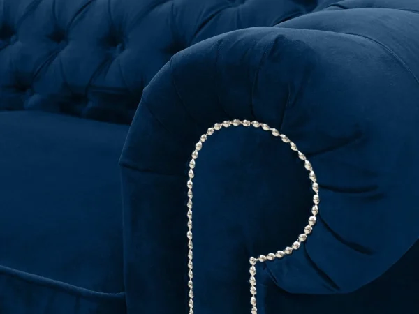 Диван Chesterfield с механизмом трансформации белый, синий — изображение 4