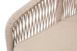 "Канны" кресло плетеное из роупа, каркас алюминий белый муар, роуп бежевый круглый, ткань бежевая 15052 — изображение 5