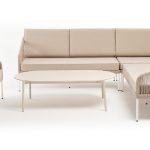 "Канны" модульная угловая лаунж-зона из роупа (веревки) со столом "Диего" (молочный)