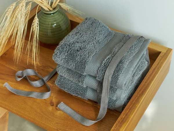 Набор махровых полотенец Rubi 3 шт темно-серый — изображение 3