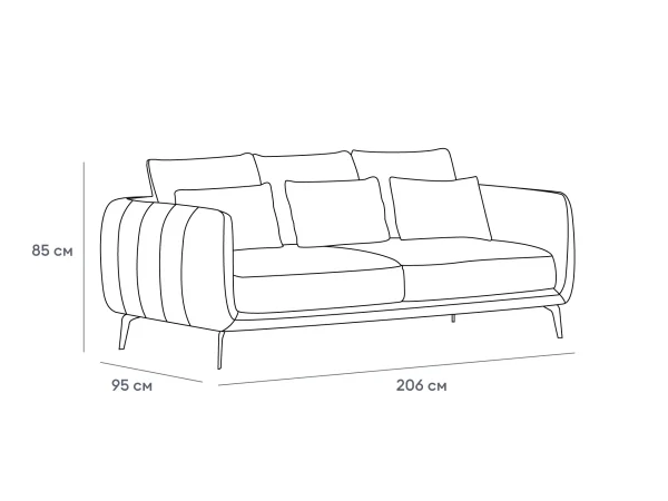 Диван Amsterdam трёхместный белый — изображение 2