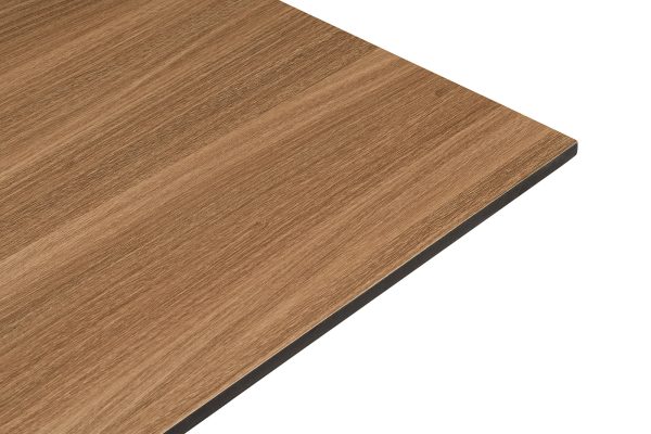 "Каффе" стол из HPL 110х70см, цвет "дуб", подстолье стальное двойное — изображение 4