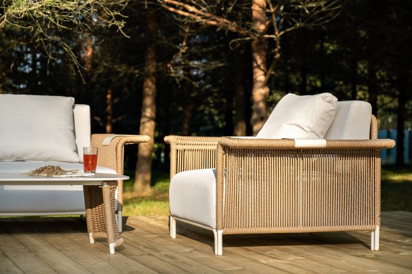 "Мальдивы" лаунж-зона из искусственного ротанга, цвет соломенный — изображение 5