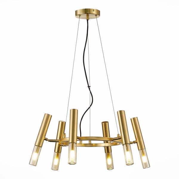 SL1236.203.06 Люстра подвесная ST-Luce Золотистый/Коньячный, Золотистый G9 LED 6*5W ECLIP — изображение 3