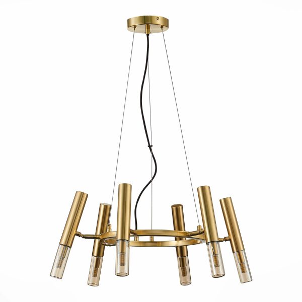 SL1236.203.06 Люстра подвесная ST-Luce Золотистый/Коньячный, Золотистый G9 LED 6*5W ECLIP — изображение 4