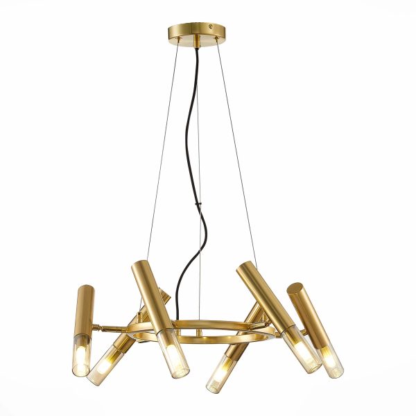 SL1236.203.06 Люстра подвесная ST-Luce Золотистый/Коньячный, Золотистый G9 LED 6*5W ECLIP — изображение 5