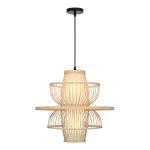 SL6241.513.01 Светильник подвесной ST-Luce Древесный/Белый E27 1*40W ALMA