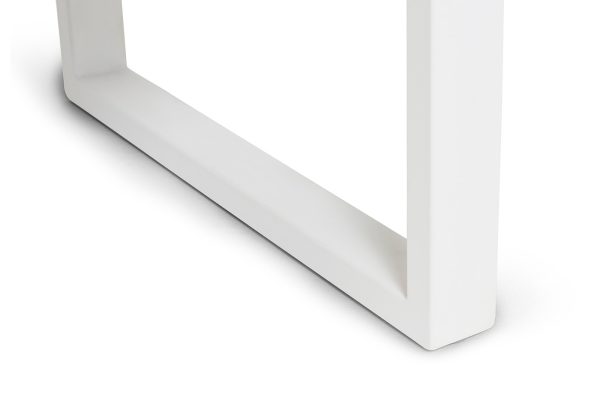 "Варадеро" журнальный стол из HPL 110х60 H43, каркас алюминий белый муар, цвет столешницы "молочный" — изображение 5