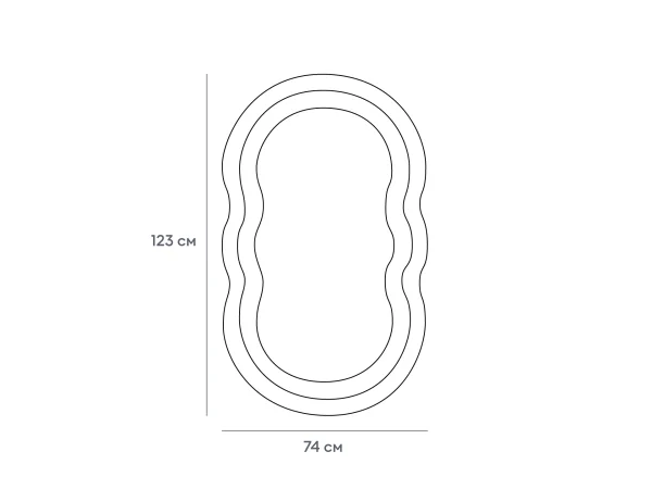 Зеркало подвесное Fluffy светло-серый — изображение 5