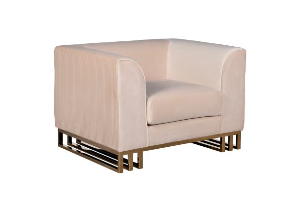 102AN-20491 Кресло Lucerne велюр бежевое 110*86*75см — изображение 2