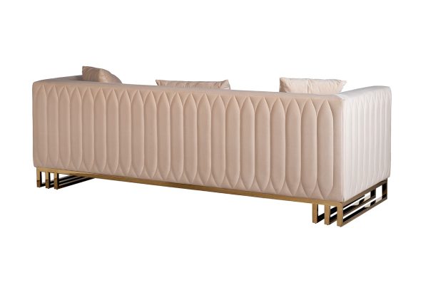 102AN-20493 Диван Lucerne трехместный велюр бежевый 230*86*75см — изображение 3
