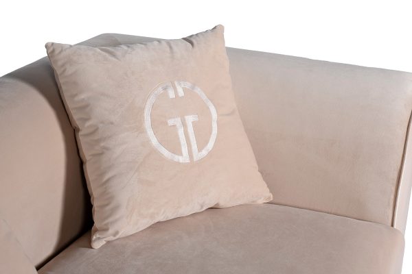 102AN-20493 Диван Lucerne трехместный велюр бежевый 230*86*75см — изображение 5